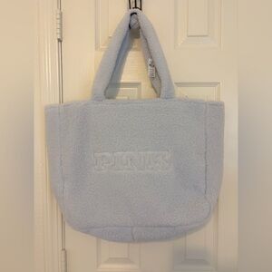 PINK Victoria's Secret Soft Fleece Tote - Light Blue